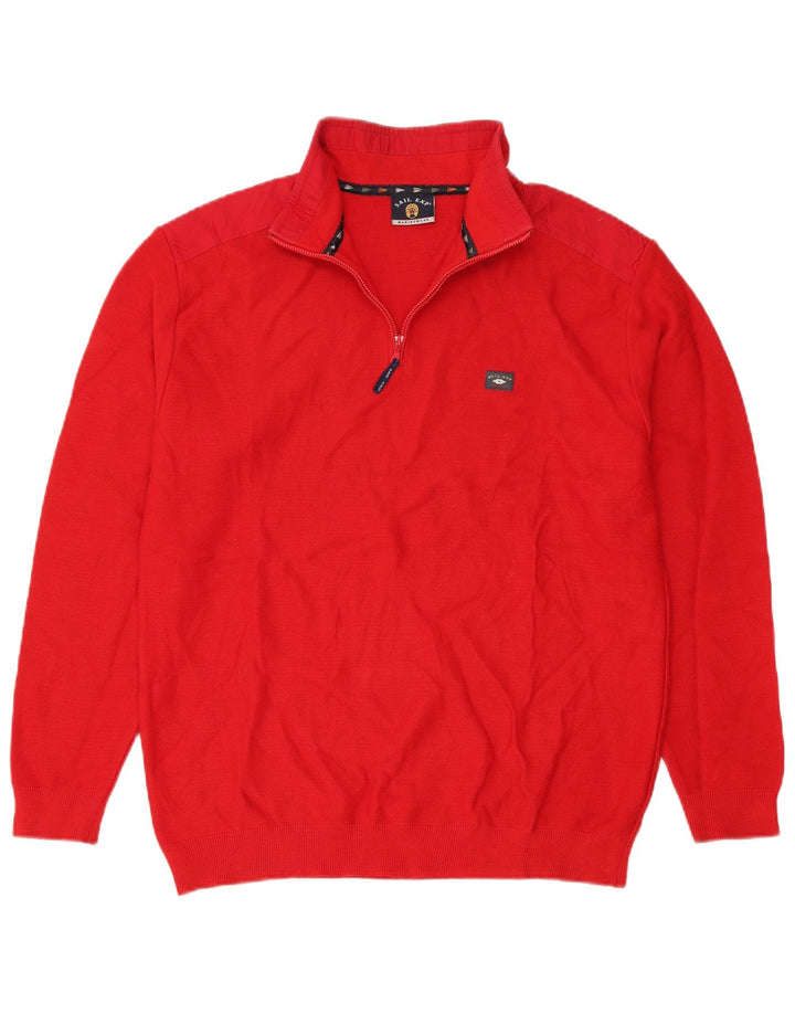 Sail Exp Jersey de cuello con cremallera para hombre IT 54 XL Lana roja