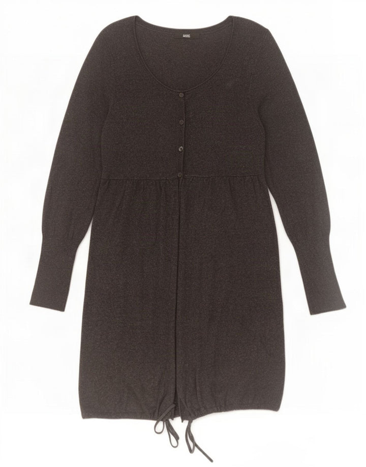 Marks & Spencer Suéter tipo cárdigan largo para mujer UK 10 Small Grey Viscosa