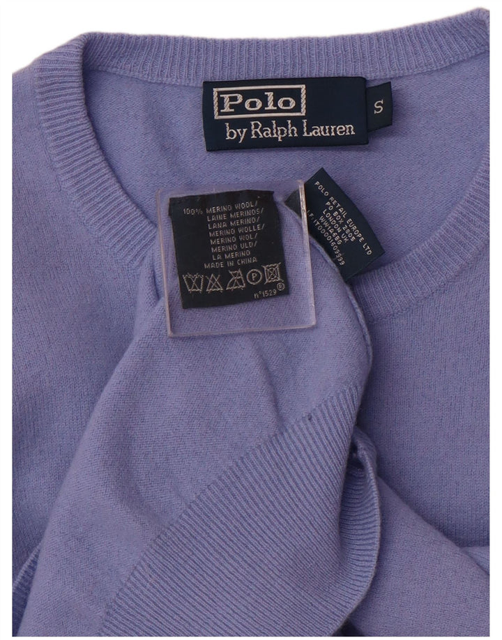 POLO RALPH LAUREN Jersey de cuello redondo para hombre pequeño de lana merino púrpura