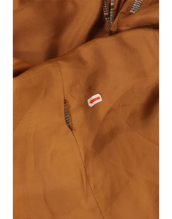 VINTAGE Chaqueta Blazer de 2 botones para hombre Reino Unido 40 Poliéster a cuadros gris grande