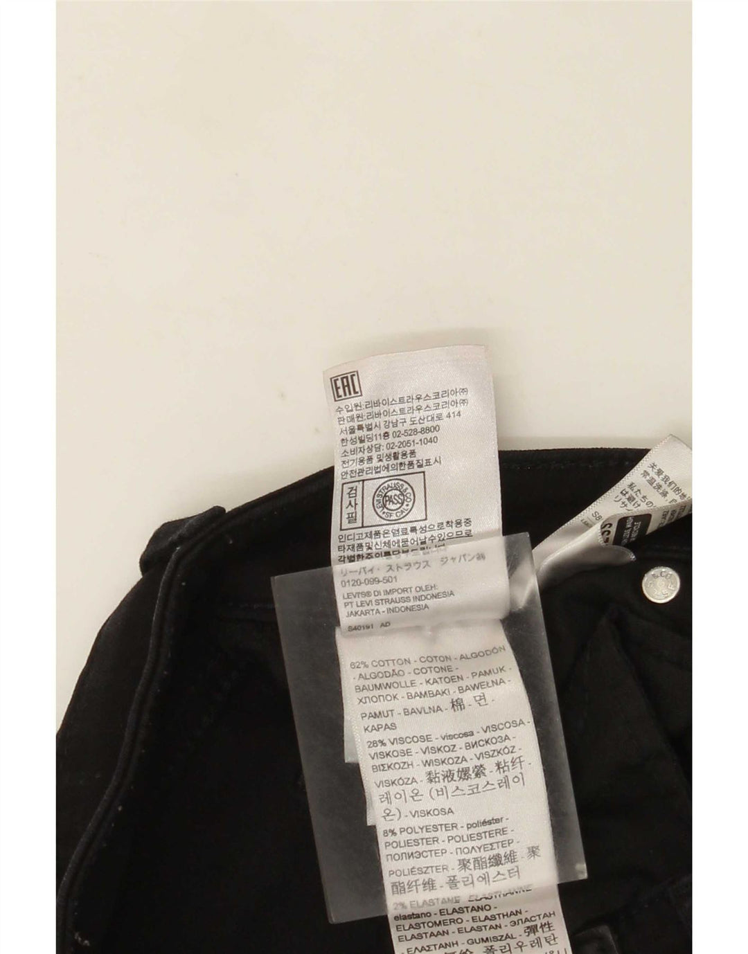 Levi's Vaqueros Slim Mujer W28 L28 Algodón Negro
