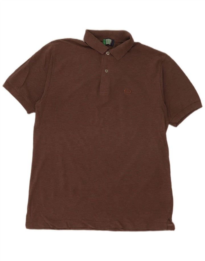 Sergio Tacchini Polo Hombre IT 52 Grande Algodón Marrón