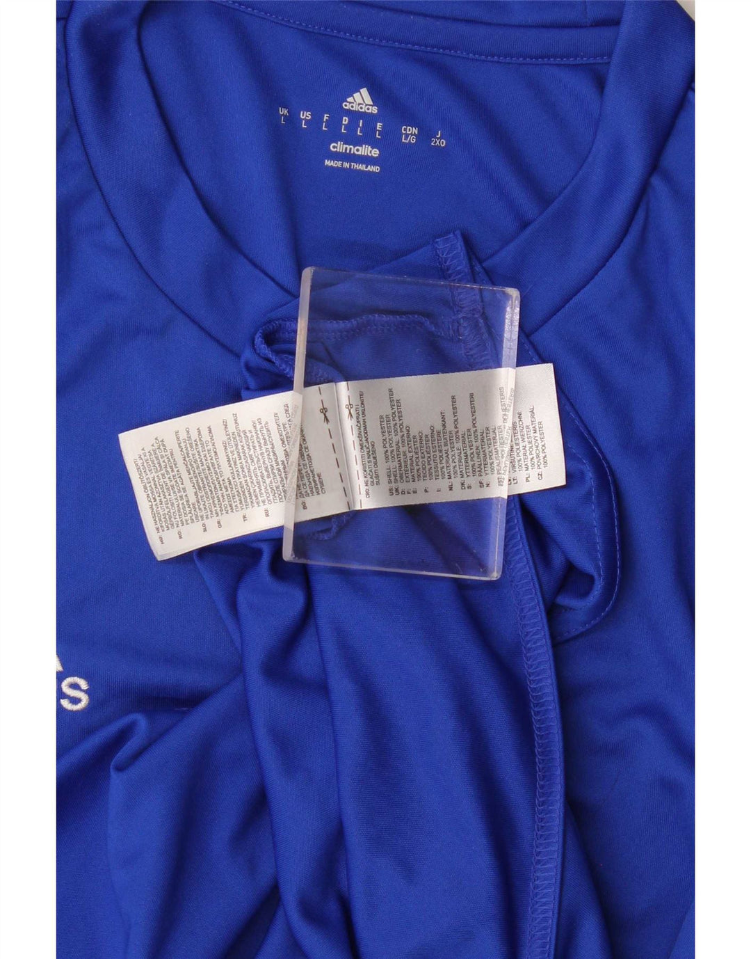 Adidas Mens Climalite Camiseta Top Grande Azul Poliéster