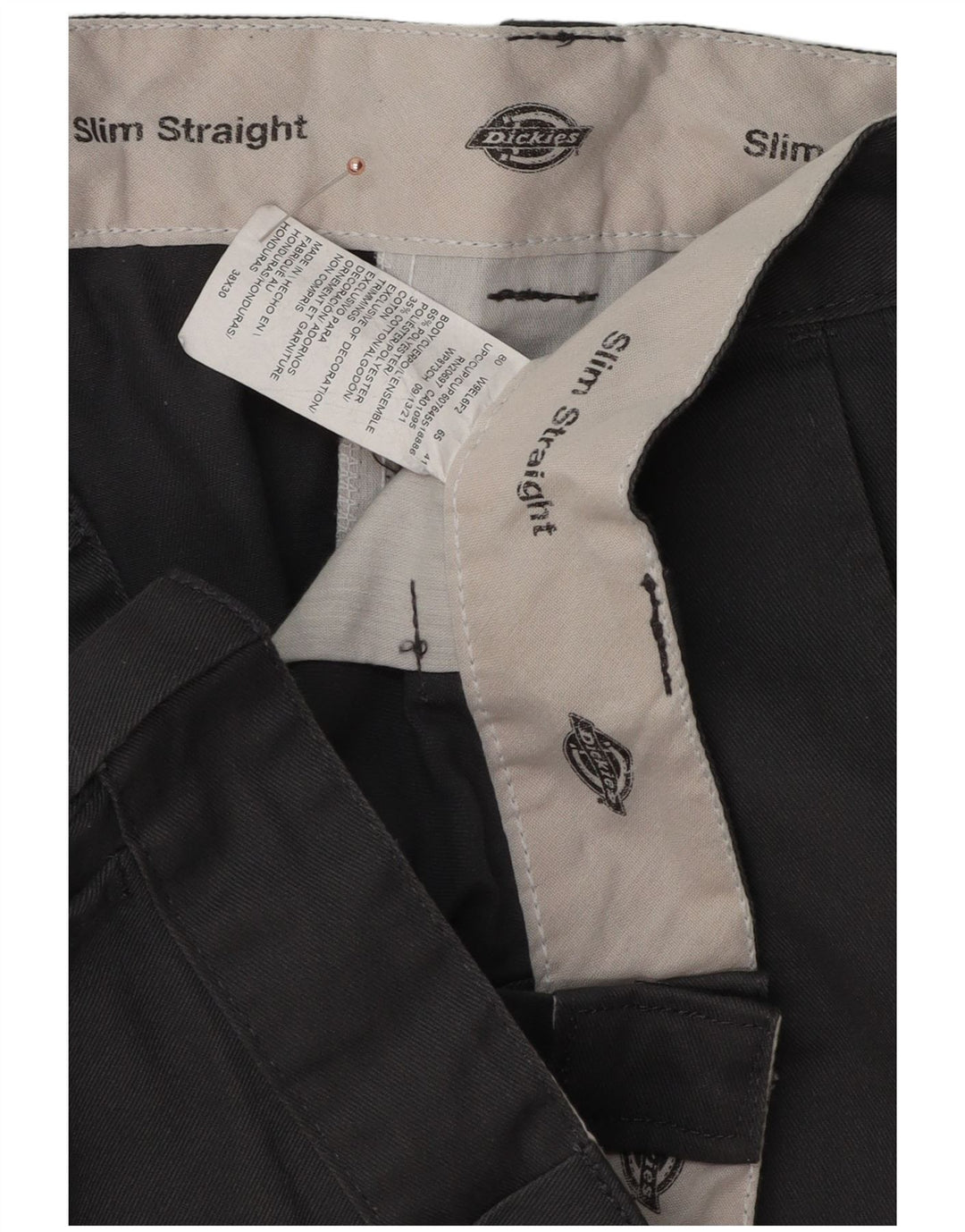 Dickies Pantalón chino recto y delgado para hombre W38 L30 Poliéster gris