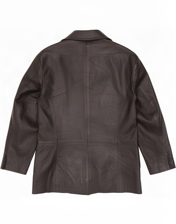 Chaqueta de cuero vintage para mujer manga 3/4 IT 50 XL Negro