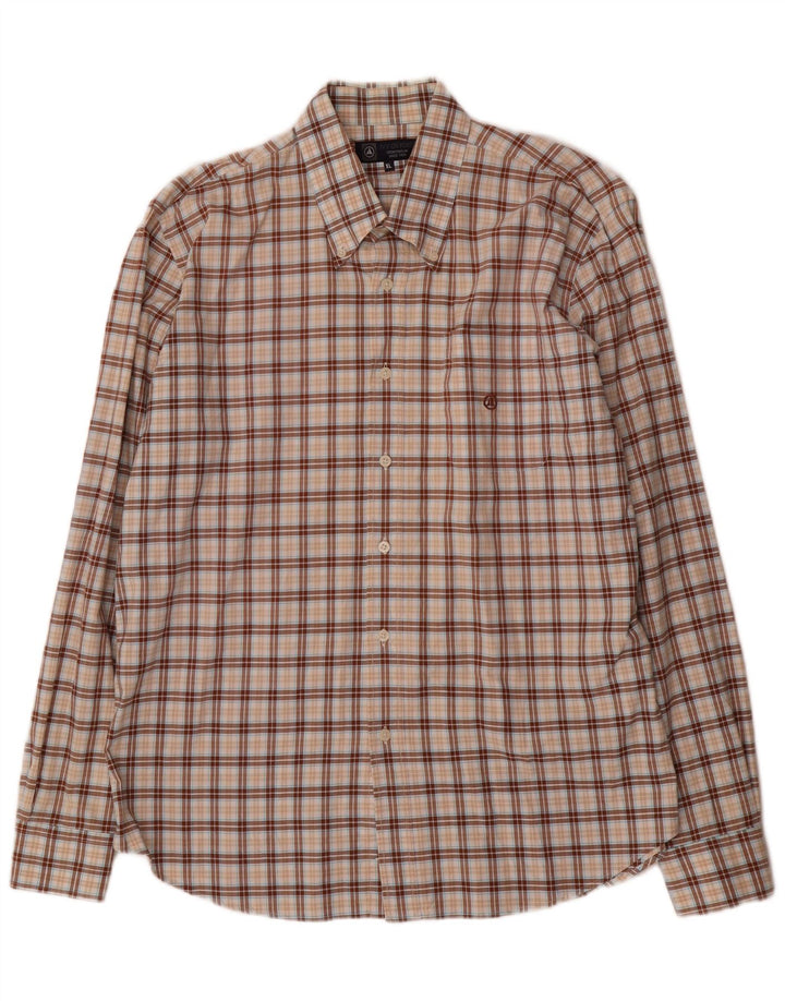 Camisa Ivy Oxford Hombre XL Marrón Cuadros Algodón