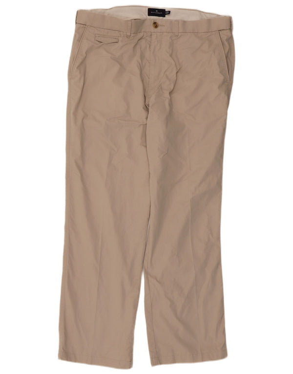 Marks & Spencer Pantalón chino recto azul Harbor para hombre W38 L31 Beige
