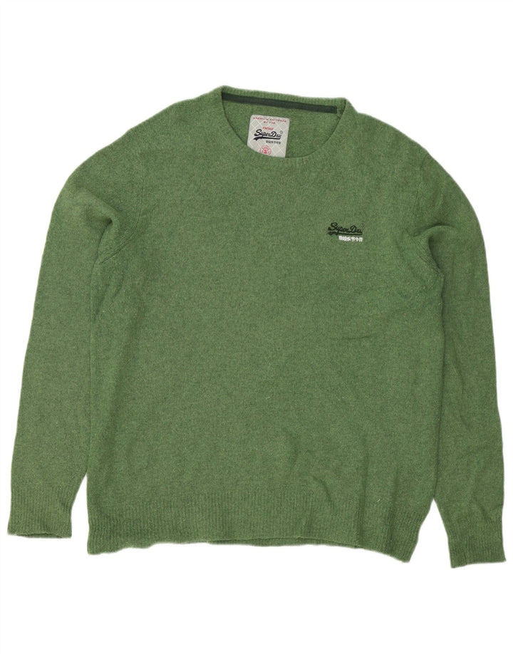 Superdry Jersey De Cuello Redondo Para Hombre De Lana De Cordero Verde Grande