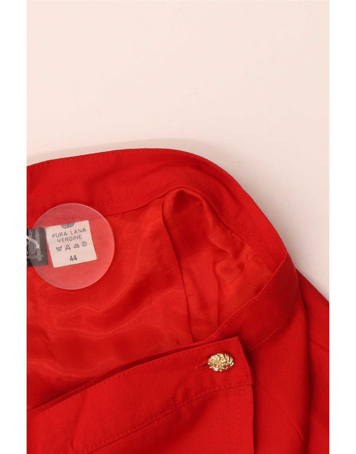 Falda envolvente vintage para mujer IT 44 Mediana W28 Lana virgen roja
