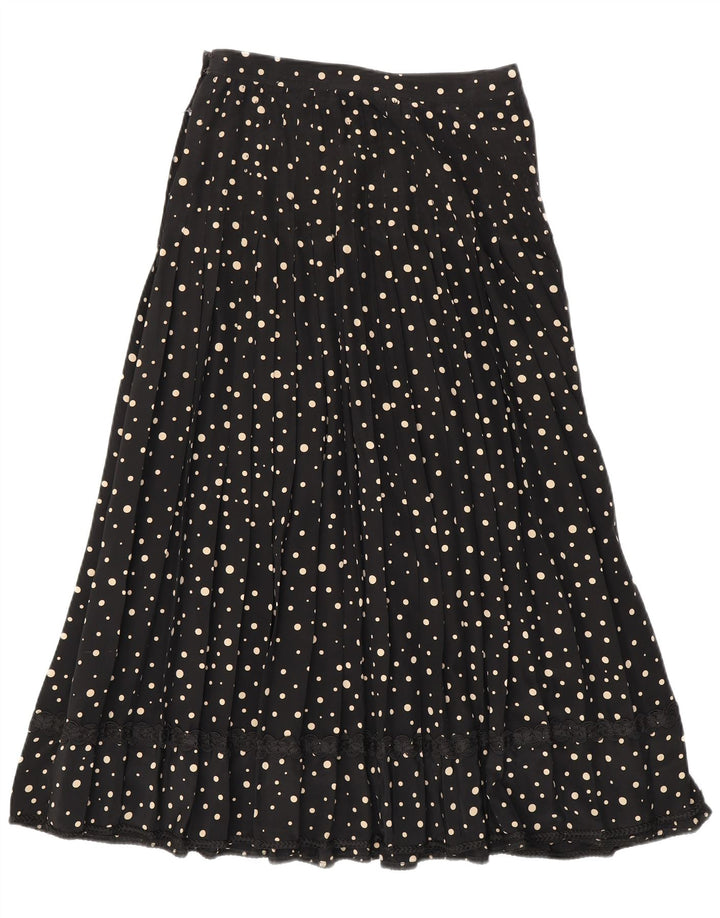 Vintage mujer A-Line falda W28 medio negro manchado