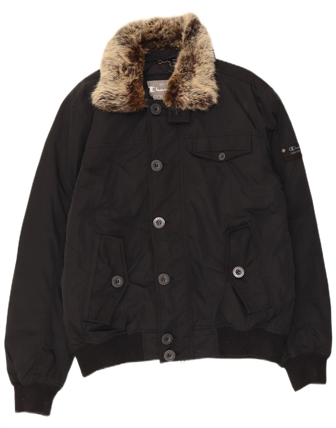 CHAMPION Chaqueta bomber para hombre Reino Unido 40 Grande Negro