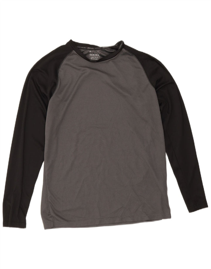 Camiseta IsoCool de manga larga para hombre de Mountain Warehouse con bloques de color gris pequeño