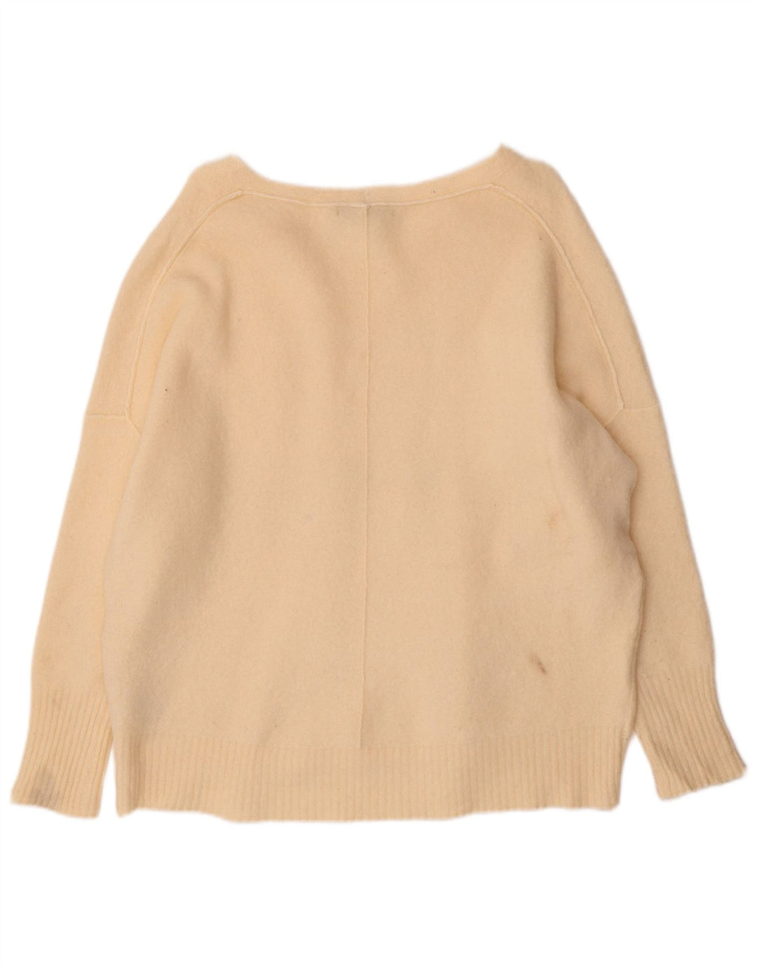 All Saints Jersey extragrande con cuello en V para mujer UK 44 Lana beige mediana
