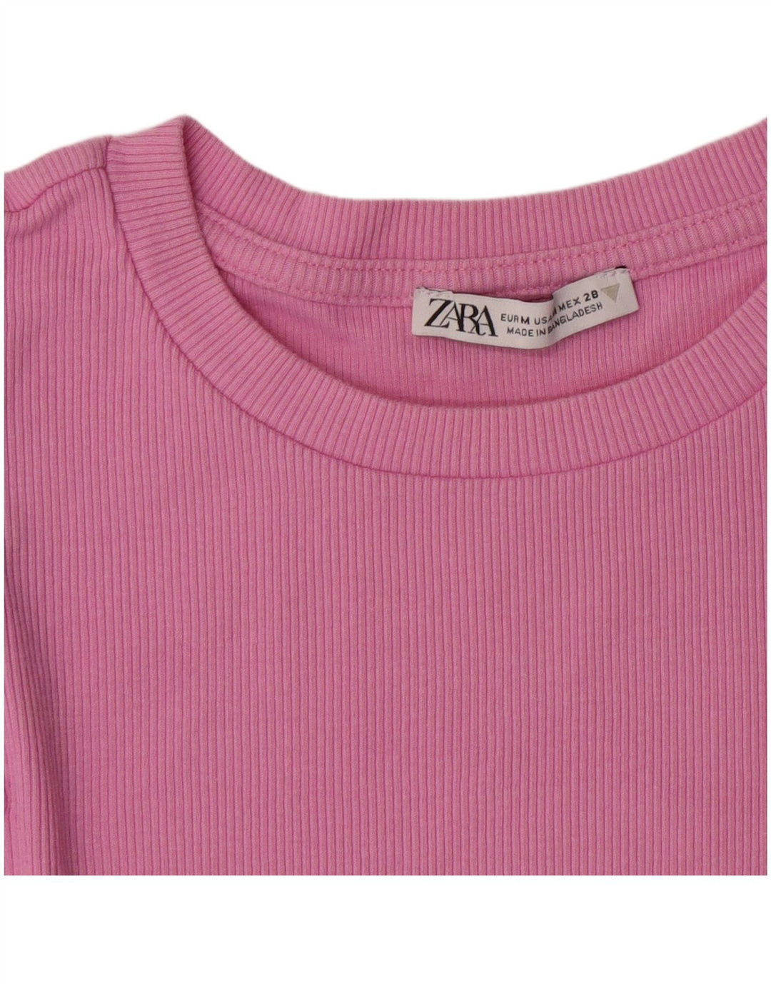 Zara Mujer Crop Camiseta Top UK 40 Medium Pink