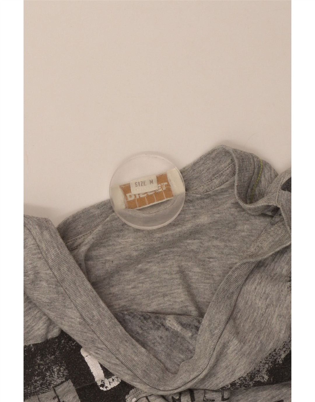 Diesel Camiseta gráfica para mujer Top UK 42 Gris medio moteado