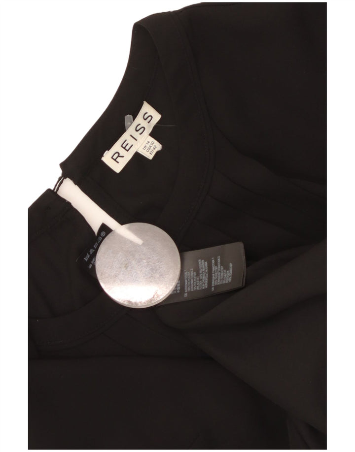 Reiss Vestido acampanado para mujer UK 44 Grande Poliéster negro