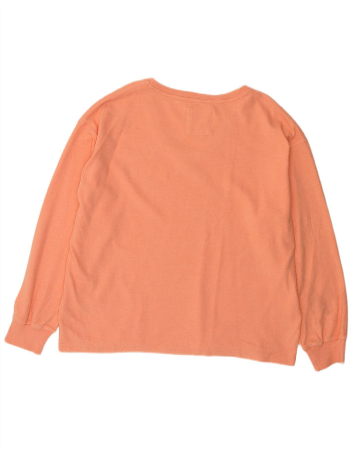 Camiseta extragrande para mujer de Fat Face, manga larga, talla 40, talla grande, algodón naranja