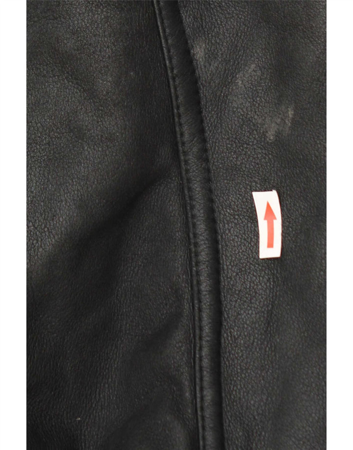 Vintage mujer shearling chaqueta IT 46 grande negro shearling