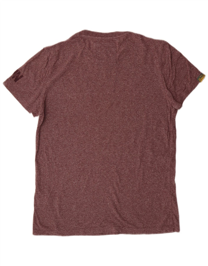 Superdry Mujer Camiseta Gráfica Top Grande De Algodón Moteado Granate