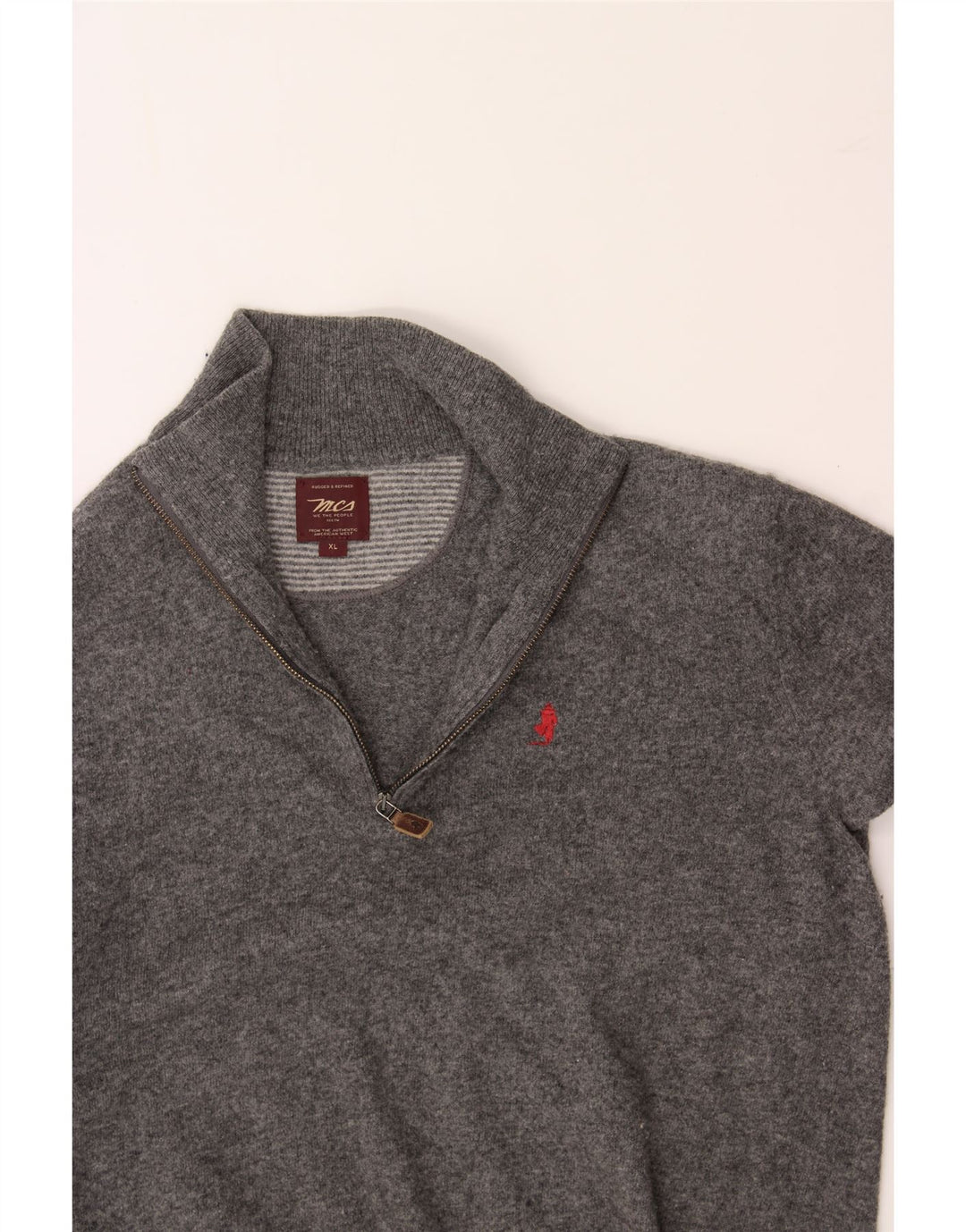 MARLBORO CLASSICS Womens Zip Neck Jumper Sweater UK 18 XL Grey Vintage Marlboro Classics and Second-Hand Marlboro Classics from Messina Hembry 