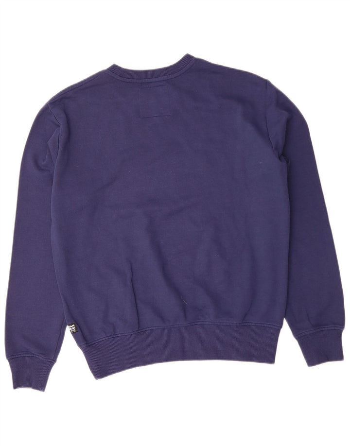 G-STAR Hombre Sudadera Gráfica Jersey Pequeño Algodón Azul Marino