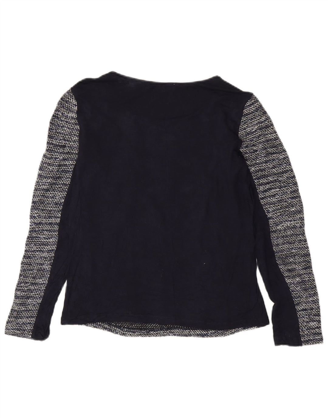 Oasis Mujer Top Manga Larga UK 40 Pequeño Poliéster A Rayas Azul Marino