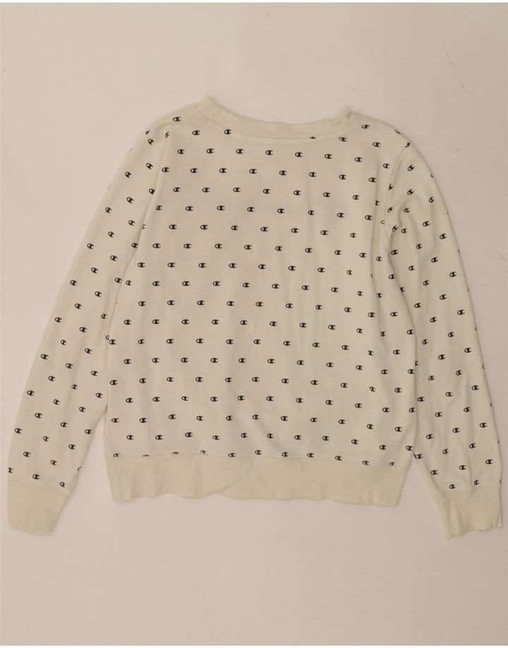 Champion Sudadera con gráfico para niños 11-12 años Grande Blanco Manchado