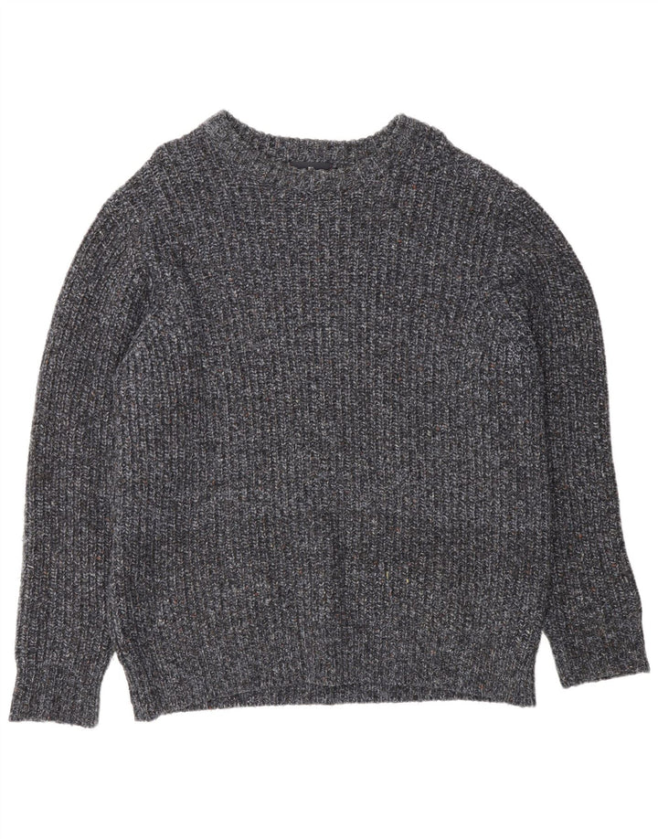 Marks & Spencer Suéter tipo jersey con cuello barco en azul Harbor para hombre, talla grande, azul marino