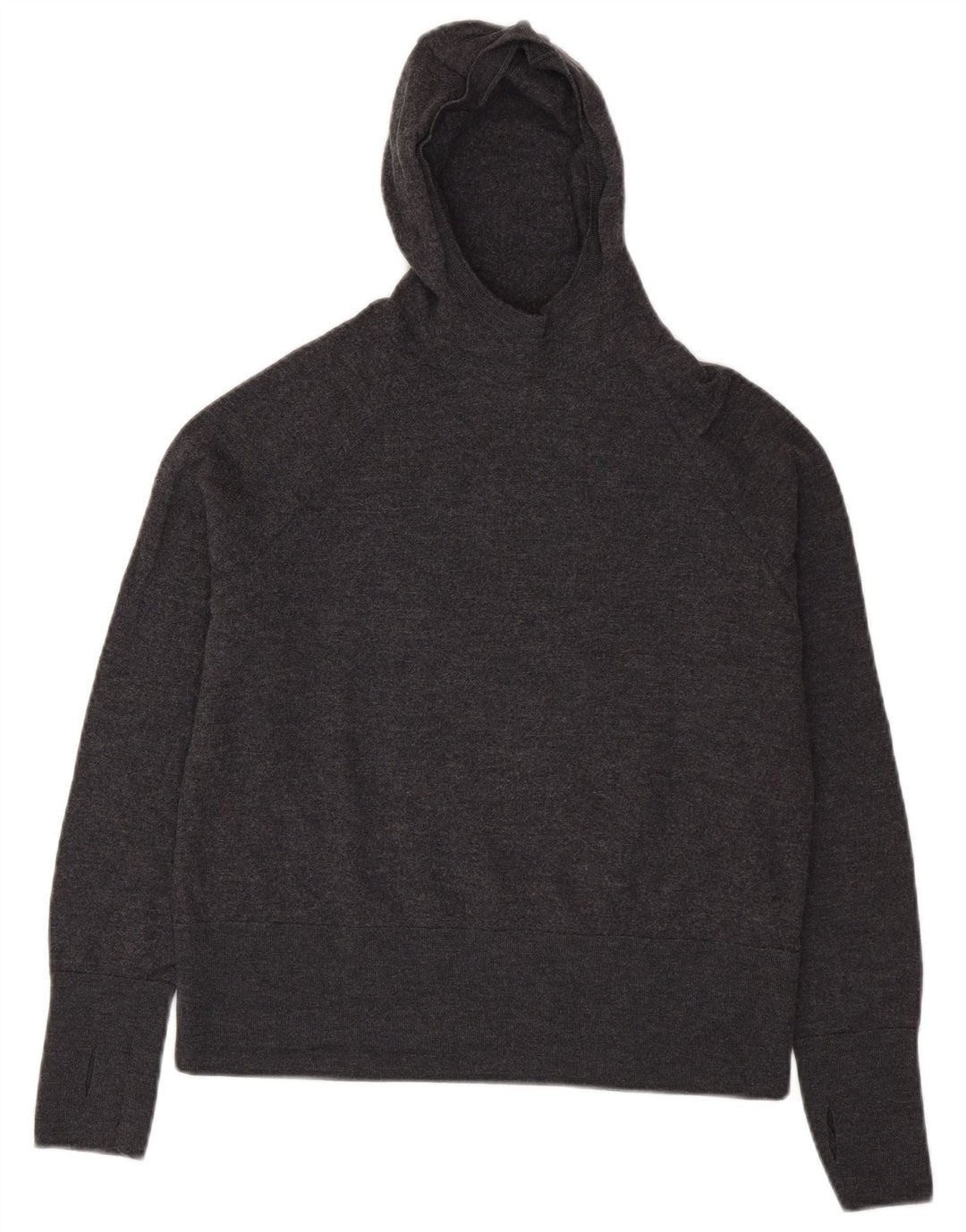 Cos Suéter corto con capucha para mujer UK 14 Lana gris medio
