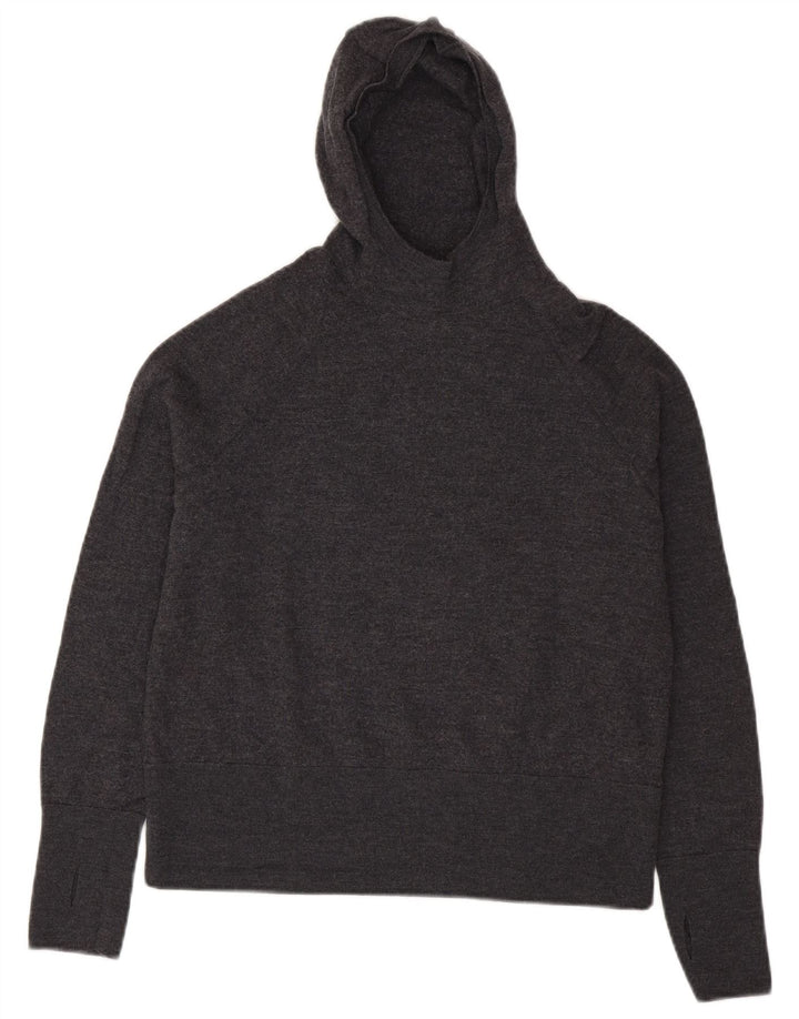 Cos Suéter corto con capucha para mujer UK 14 Lana gris medio