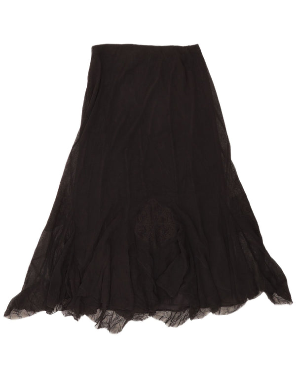 Falda asimétrica vintage para mujer Mediana W30 Poliéster floral negro