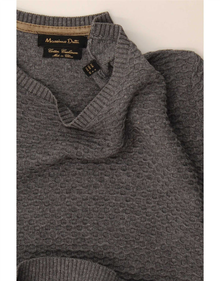 Massimo Dutti Jersey Cuello Barco Hombre Small Gris Algodón