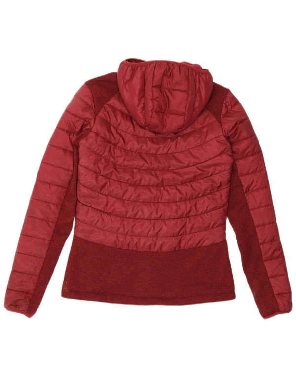 JACK WOLFSKIN Chaqueta acolchada para mujer UK 8/10 Small Borgoña Colorblock