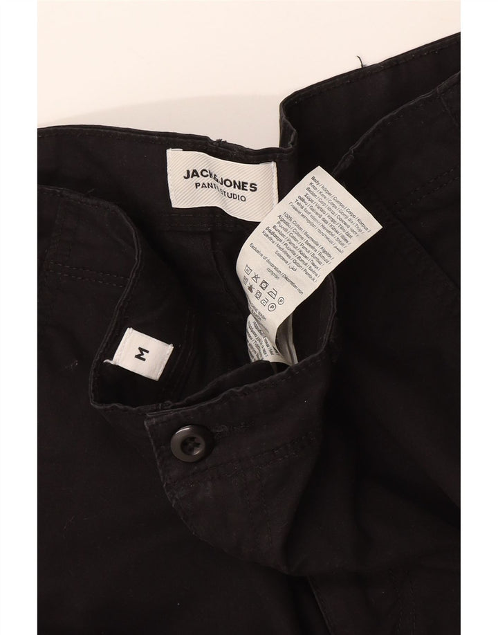 Jack & Jones Mens Cargo Shorts Medium W32 Algodón Negro
