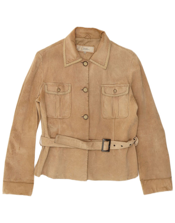 Chaqueta de ante vintage para mujer IT 48 XL Cuero beige