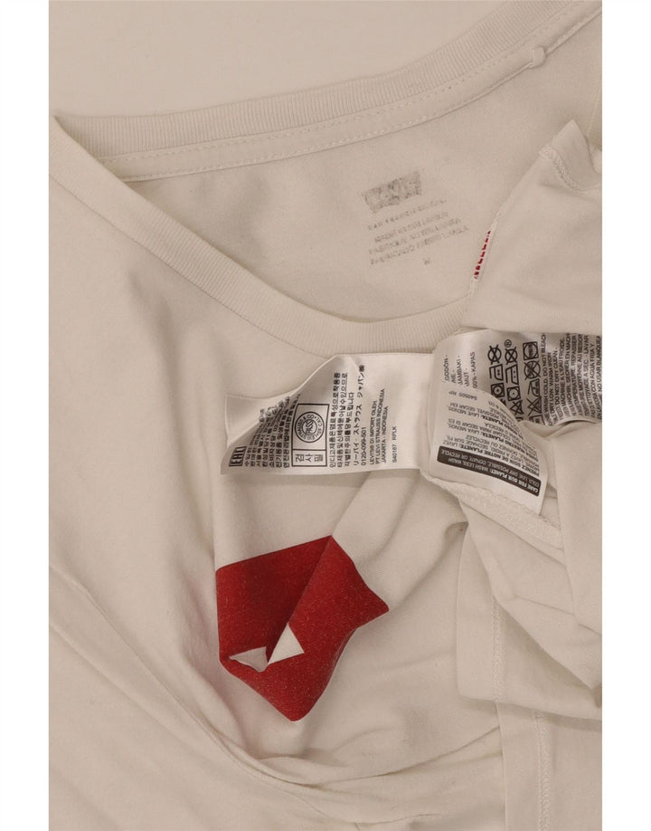 Levi's Camiseta gráfica para mujer Top UK 12 Medium White Cotton