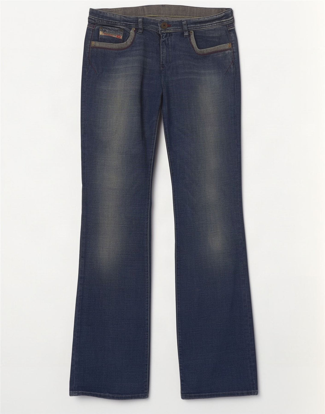 Diesel Vaqueros Bootcut Desgastados para Mujer UK 40 Large W32 L33 Algodón Azul
