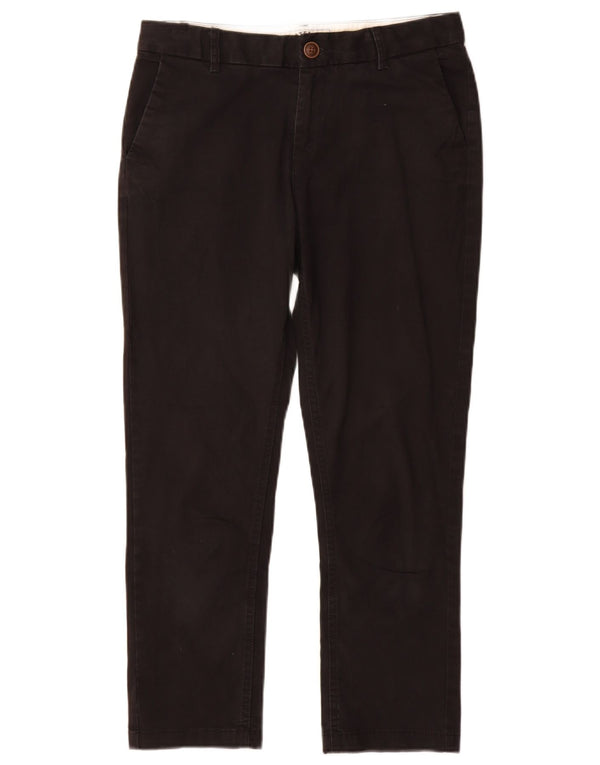 FAT FACE Pantalones chinos rectos para mujer UK 10 Small W28 L26 Algodón negro