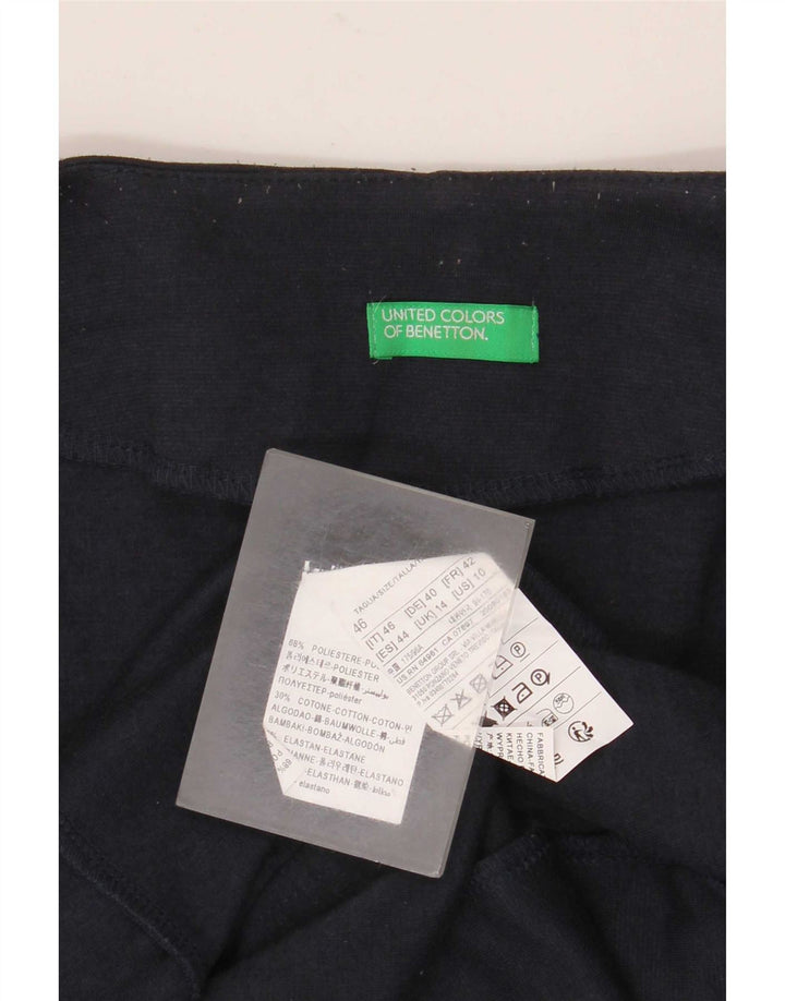 Benetton Chaqueta Americana Militar De 1 Botón Para Mujer UK 44 Grande Azul Marino