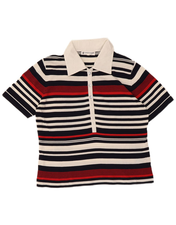 CARLA FERRONI Polo de mujer UK 40 Medium Viscosa a rayas multicolor