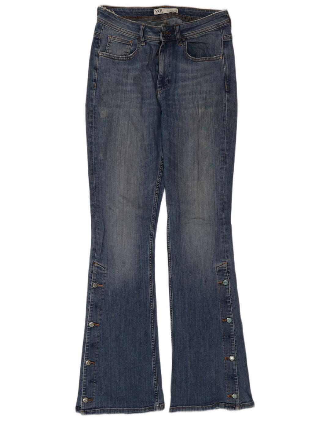 Zara Jeans Acampanados Para Mujer EU 38 Small W28 L32 Azul