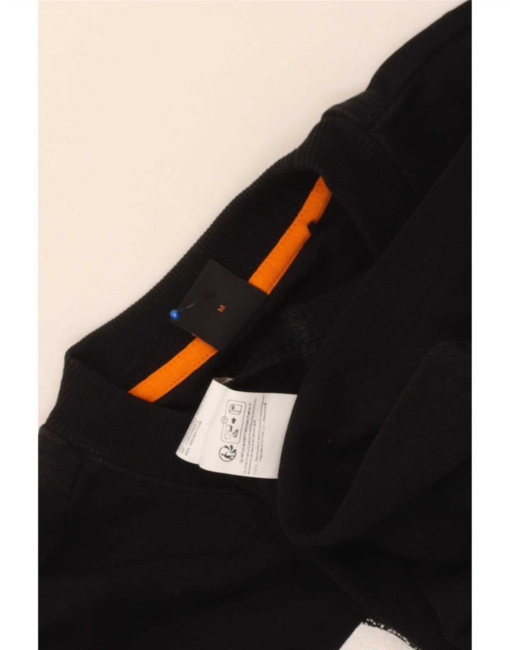 HUGO BOSS Hombre | Sudadera con gráfico tipo jersey de algodón negro mediano