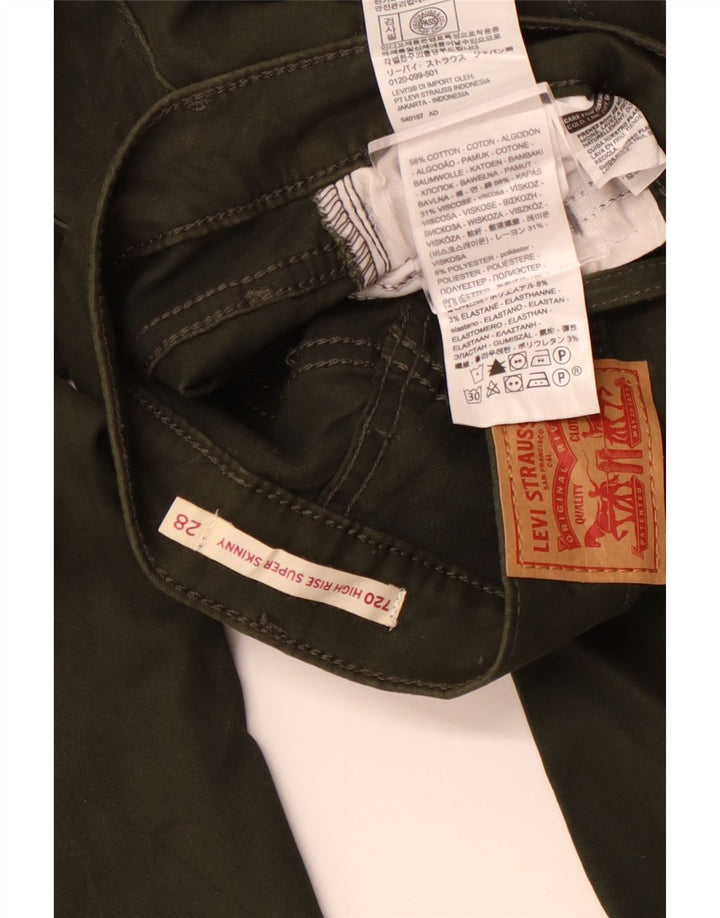 LEVI'S Pantalones Casuales Súper Ajustados De Cintura Alta 720 Para Mujer W28 L30 Caqui