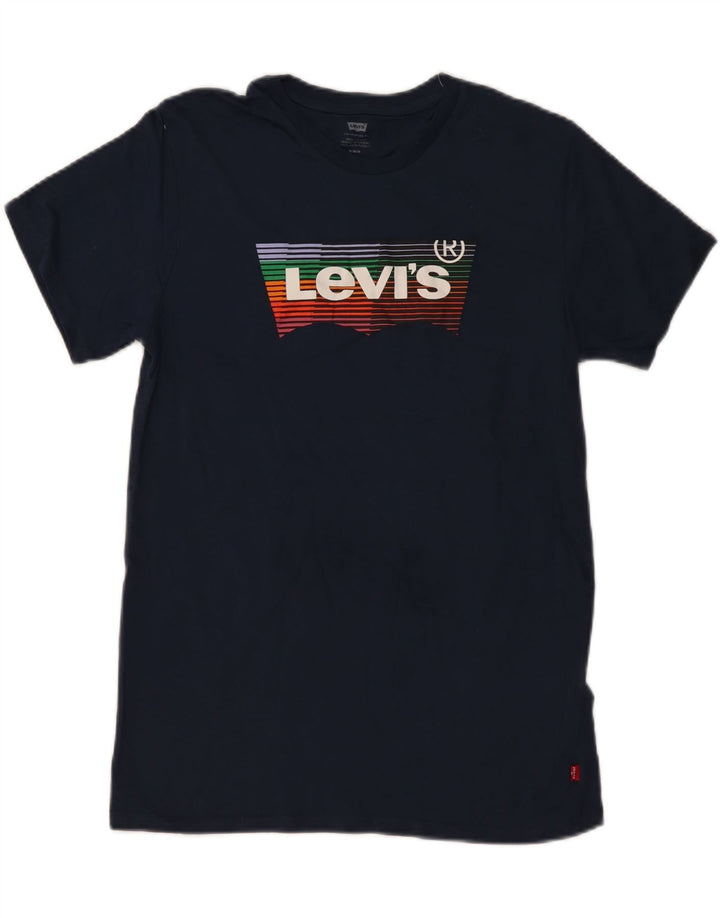 LEVI'S Camiseta gráfica para hombre Top Medium Azul marino Algodón