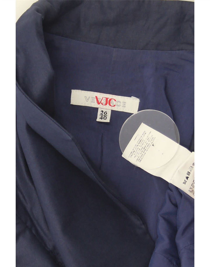 Versace Chaqueta tipo blazer con 1 botón para mujer IT 40 Small Algodón azul marino
