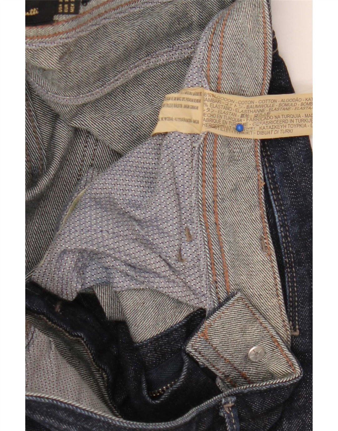 Massimo Dutti Jeans Slim Hombre EU 38 Small W30 L32 Azul Marino Algodón