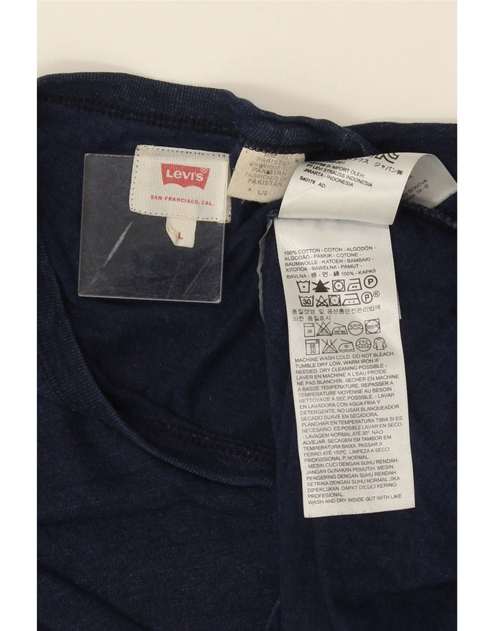 LEVI'S Camiseta para hombre Top Large de algodón moteado azul marino
