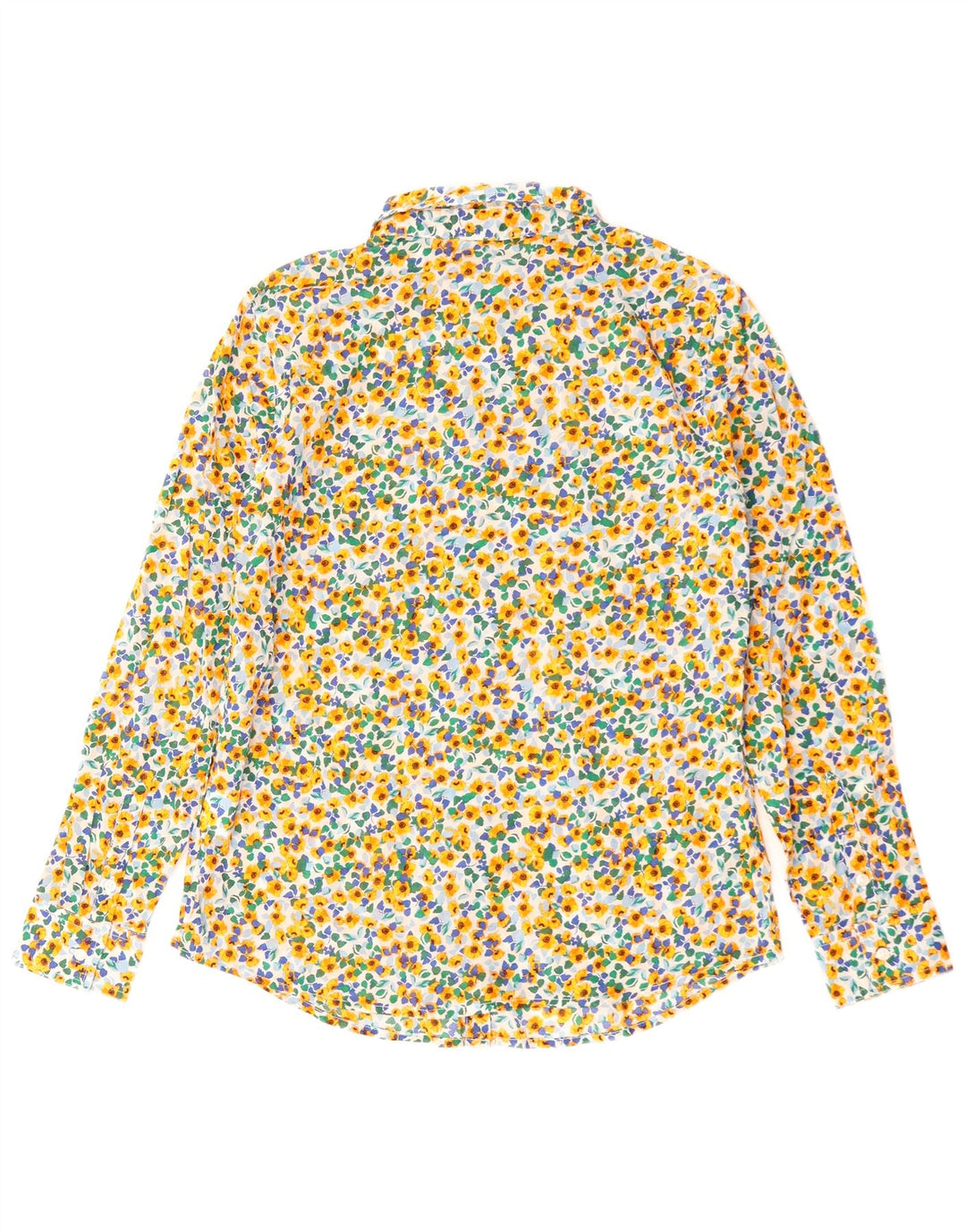 BENETTON Camisa de mujer UK 40 Small Algodón floral multicolor