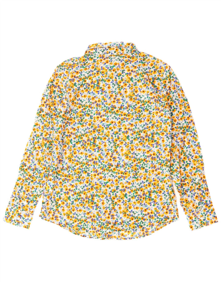 BENETTON Camisa de mujer UK 40 Small Algodón floral multicolor
