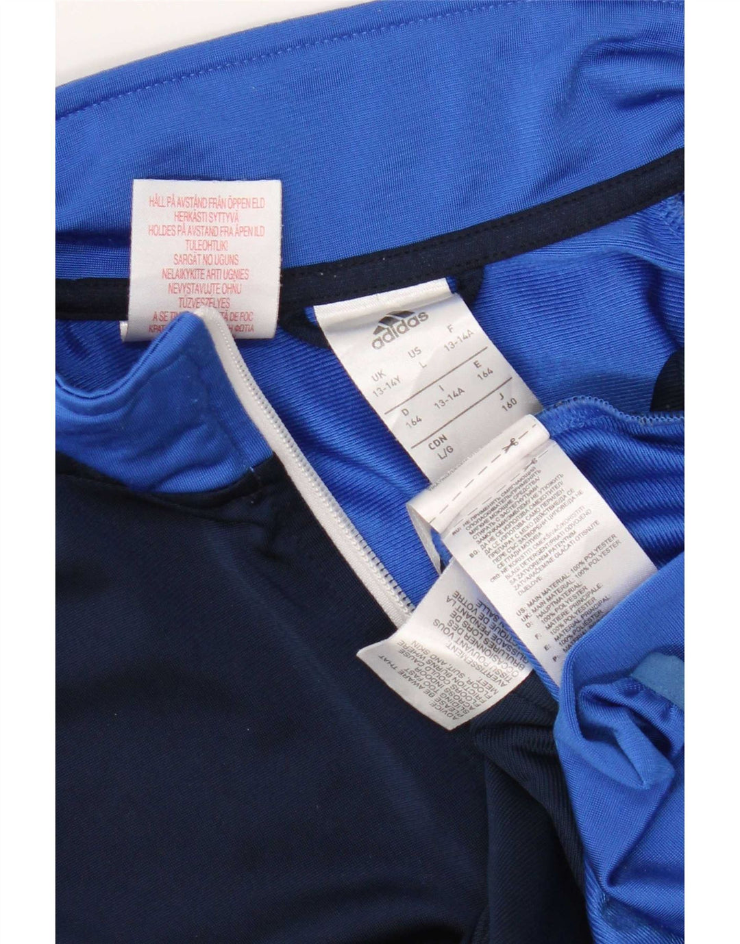 Adidas - Chaqueta de chándal para niño, 13-14 años, color azul, poliéster
